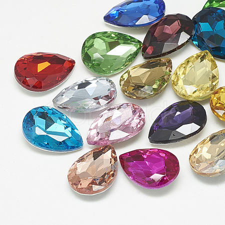 Pointed Back Glass Rhinestone Cabochons RGLA-T081-13x18mm-1