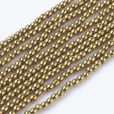 Non-Magnetic Synthetic Hematite Beads Strands G-G091-2mm-1-1