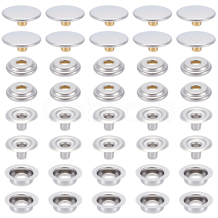 1Bag Brass Snap Buttons KK-GF0001-25P-1