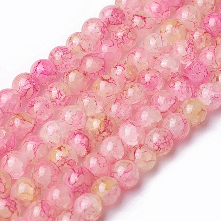 Spray Painted Glass Beads Strands GLAA-A038-C-60-1