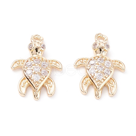 Rack Plating Brass Micro Pave Cubic Zirconia Pendants ZIRC-C026-07LG-1