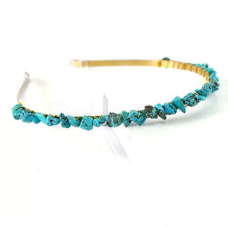 Synthetic Turquoise Hair Bands PW-WGC1C33-31-1
