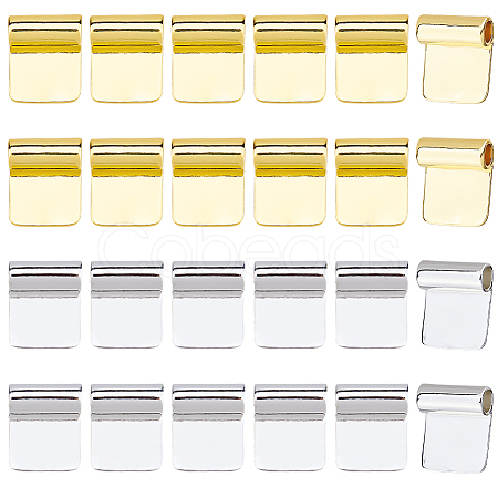 24Pcs 2 Colors Rack Plating Brass Glue-on Flat Pad Bails KK-HS0014-94-1