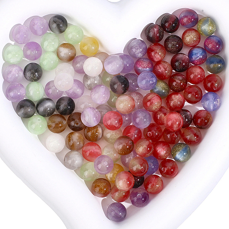 120Pcs Opaque UV Reactive Beads RESI-PA0001-35F-1