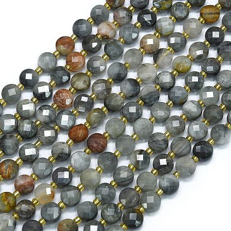 Natural Eagle Eye Stone Beads Strands G-K389-B36-01-1