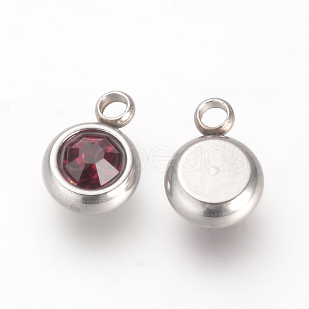 201 Stainless Steel Rhinestone Charms X-STAS-S068-01-1