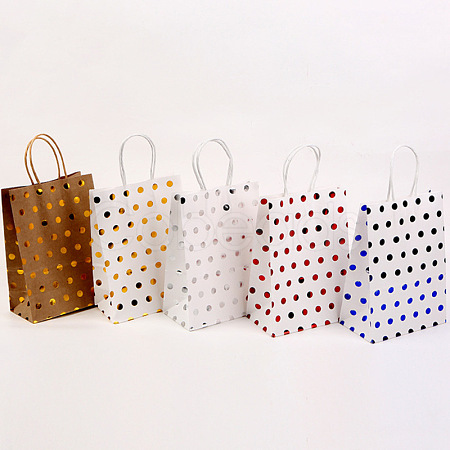 Polka Dot Pattern Rectangle Paper Bags CON-PW0001-122-1