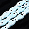 Handmade Porcelain Ceramic Beads Strands, Bright Glazed Porcelain, Fish, Light Cyan, 19x10x8mm, Hole: 1.5mm, about 17pcs/strand, 12.40 inch(31.5cm)