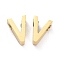 Ion Plating(IP) 304 Stainless Steel Charms, Alphabet, Golden, Letter.V, 8x5.5x3mm, Hole: 1.8mm