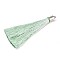 Fiber Tassel Big Pendant Decorations, with Platinum Plated Brass Finding, Light Green, 70~73x7~25mm, Hole: 1.8mm