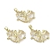 Real 18K Gold Plated Brass Glass Pendants, Heart with Bowknot Charm, Lead Free & Cadmium Free, Long-Lasting Plated, Cornsilk, 14x19x6mm, Hole: 2.5x4mm