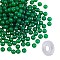 DIY Jewelry Bracelet Making Kits, 200Pcs 6mm Dyed Round Natural White Jade Beads and Flat Elastic Thread, Sea Green, 6mm, Hole: 1mm, 200pcs/box