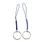 Polyester Cord Mobile Straps, with Platinum Plated Iron Findings, Blue, 10.1~10.2cm