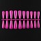 Solid Color Plastic Seamless Toe False Nail, Practice Manicure Nail Art Tool, Medium Violet Red, 26~32x6~13mm, 20pcs/set.