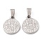 Non-Tarnish 304 Stainless Steel Coin Pendants, Hispan Et Ind Rex Coin, Stainless Steel Color, 29x25x2.5mm, Hole: 5x7.5mm