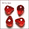 Imitation Austrian Crystal Beads, Grade AAA, K9 Glass, Faceted, Drop, Red, 8x10mm, Hole: 0.9~1mm