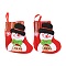 Cloth Hanging Christmas Stocking, Candy Gift Bag, for Christmas Tree Decoration, Snowman with Word Merry Christmas, Red, 145x132x20mm