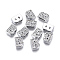 Alloy Initial Slide Charms with Grade A Rhinestones, for Personalized Name Necklaces Making, Lead Free & Nickel Free, Platinum, Letter.B, 12~13x8~13x4~5mm, Hole: 8x2mm