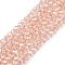 Electroplate Glass Beads Strands, AB Color Plated, Faceted, Rondelle, Misty Rose, 2.3~2.7x2mm, Hole: 0.4mm, about 150~155pcs/strand, 12.60~12.99 inch(32~33cm)