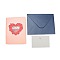 Rectangle 3D Pop Up Paper Greeting Card, with Paper Card and Envelope, Valentine's Day Wedding Birthday Invitation Card, Heart, 200x150x3mm, Open: 200x300x130mm