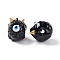 Halloween Opaque Resin Beads, with Golden Tone Alloy Horns, Single-Eye Monster, Black, 13x10.5x12mm, Hole: 1.8mm