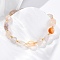 Natural Cherry Blossom Agate Beaded Bracelets for Women, Nuggets, with 201 Stainless Steel Findings, 7-1/2 inch(19.2cm)