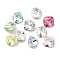 Glass Rhinestone Cabochons, Flat Back & Back Plated, Faceted, Square, Mixed Color, 6x6x3.5mm