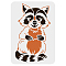 Plastic Drawing Painting Stencils Templates, for Painting on Scrapbook Fabric Tiles Floor Furniture Wood, Rectangle, Raccoon Pattern, 29.7x21cm