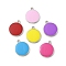 CCB Plastic Enamel Pendants, Platinum, Flat Round Charms, Mixed Color, 24.5x20x3mm, Hole: 2mm