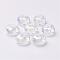 Glass European Beads, Large Hole Beads, No Metal Core, Faceted, Rondelle, Clear, 14x8mm, Hole: 5mm