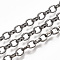 Iron Cable Chains, Unwelded, with Spool, Flat Oval, Gunmetal, 5.5x4.3x1.2mm, about 164.04 Feet(50m)/roll