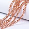 Electroplate Glass Beads Strands, Platinum Plated, Faceted, Rondelle, Chocolate, 4x3mm, Hole: 0.4mm, about 109~113pcs/strand, 38~39cm