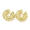 Hollow Brass Cuff Earrings, for Women, Flower, Real 18K Gold Plated, 30x10mm