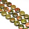 Natural Flat Round Unakite Beads Strands, 20x7~9mm, Hole: 1mm, about 20pcs/strand, 15.74 inch