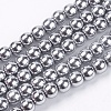 Non-Magnetic Synthetic Hematite Beads Strands X-G-S096-6mm-3-1
