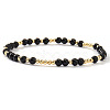 Acrylic & Brass Round Beaded Stretch Bracelets for Women QH9585-4-1
