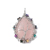 Natural Rose Quartz Big Pendants G-L524-09P-01-2