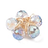 Wire Wrapped Glass Pendants PALLOY-JF01319-02-4