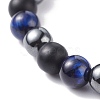 Round Stone Beads Stretch Bracelets BJEW-JB07259-02-4