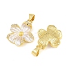 Brass Micro Clear Cubic Zirconia Peg Bails Pin Pendants KK-CBA6A75-52B-G-2
