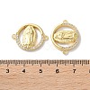 Rack Plating Brass Cubic Zirconia Virgin Mary Connector Charm KK-C084-01D-G-3