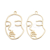 Alloy Open Back Bezel Pendants PALLOY-I197-08G-1