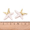 304 Stainless Steel and Resin Pendants X-STAS-T068-95G-3