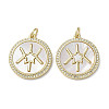 Brass Micro Pave Cubic Zirconia Pendants KK-G485-17F-G-1