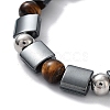 Synthetic Non-magnetic Hematite Beaded Bracelets BJEW-Q334-06-3