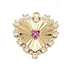 Brass Micro Pave Cubic Zirconia Pendants KK-I352-26G-02-1