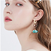 40Pcs 2 Color 2-hole Rack Plating Eco-friendly Brass Huggie Hoop Earring Findings KK-FH0006-63-7