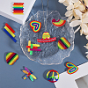 22Pcs 11 Styles Rainbow Color Printed Acrylic Pendants OACR-CA0001-21-4