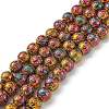 Electroplated Natural Lava Rock Beads Strands LS-G-S352-30D-07-3