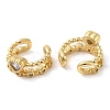 Rack Plating Brass Micro Pave Cubic Zirconia Heart Cuff Earrings EJEW-E290-06G-2